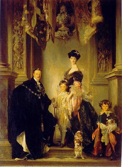John Singer Sargent Portrait of the 9th Duke of Marlborough with his family Spain oil painting art